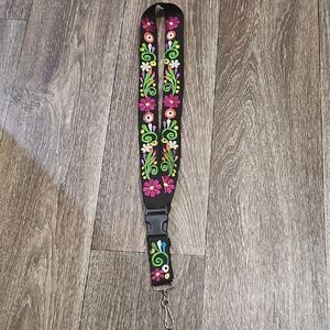 Floral Embroidered Lanyard